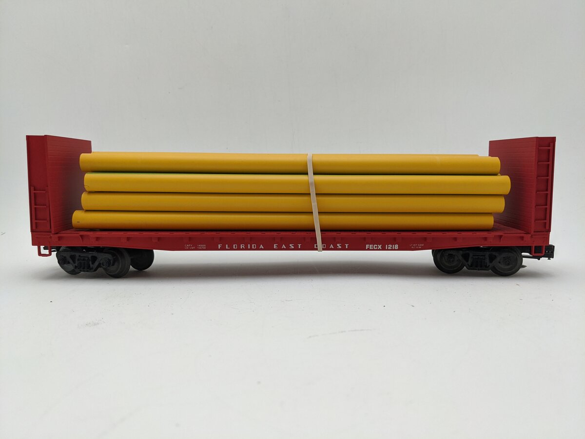 Weaver 1218 O Gauge Florida East Coast Bulkhead Flatcar VG