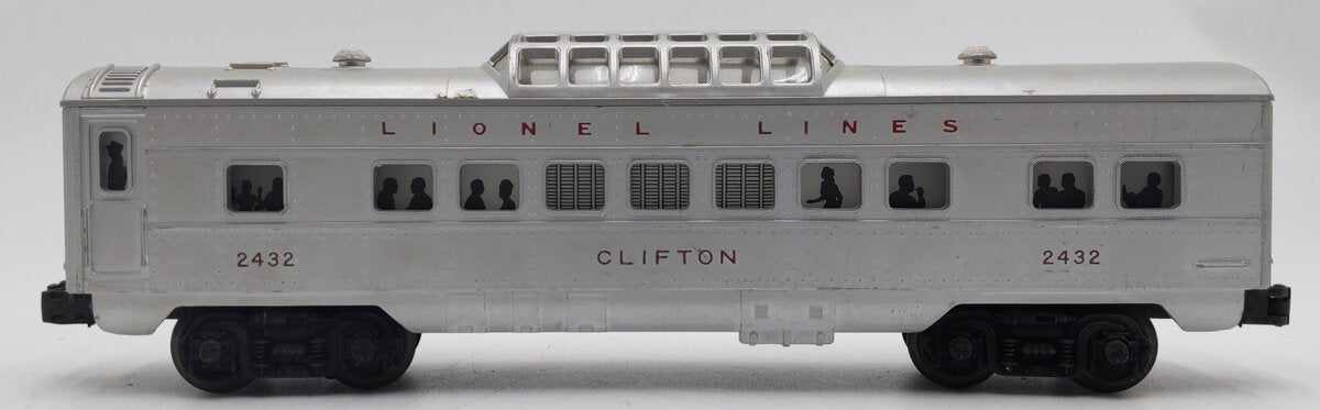 Lionel 2432 Vintage O Lionel Lines Clifton Illuminated Vista Dome Car VG