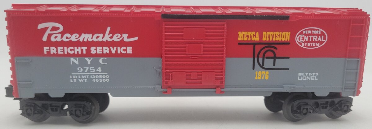 Lionel 6-9754 O Gauge New York Central Pacemaker Boxcar-METCA Version EX