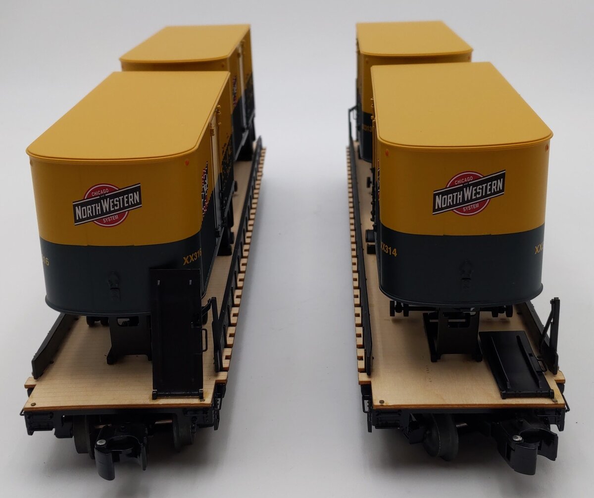 Lionel 6-21859 O Chicago & North Western PS-4 Flatcar W/Trailers (Pack of 2) EX/Box