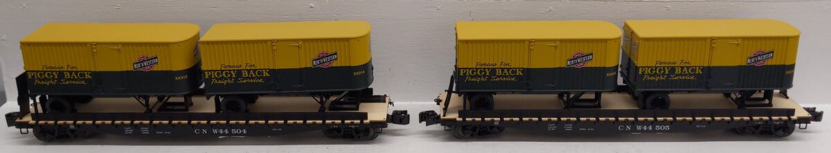 Lionel 6-21859 O Chicago & North Western PS-4 Flatcar W/Trailers (Pack of 2) EX/Box