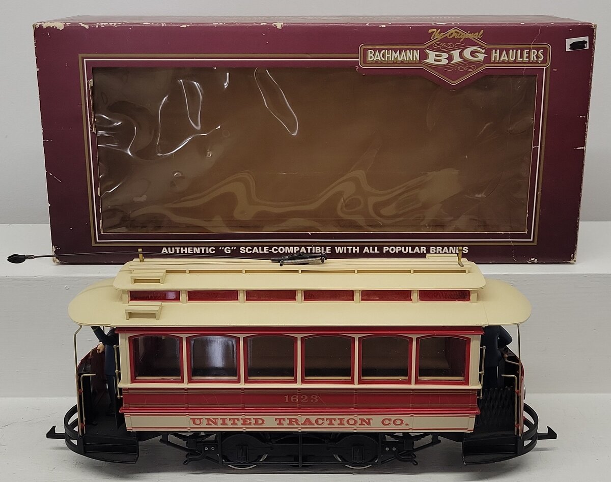 Bachmann 93939 G Scale Closed Street Car United Traction - w/ Metal Wheels #1623 EX/Box