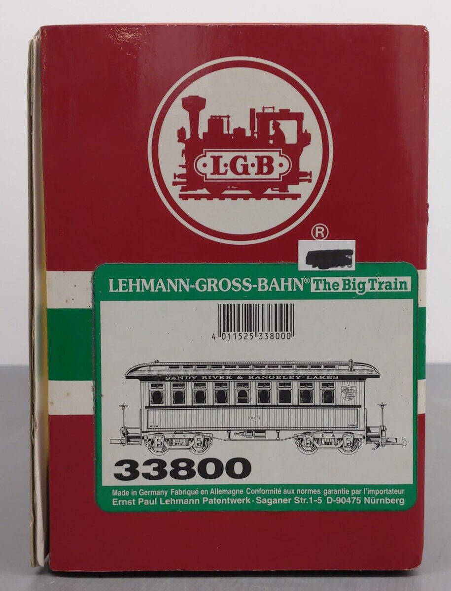 LGB 33800 G Scale Sandy River & Rangeley Lakes Coach Car #3080 EX/Box