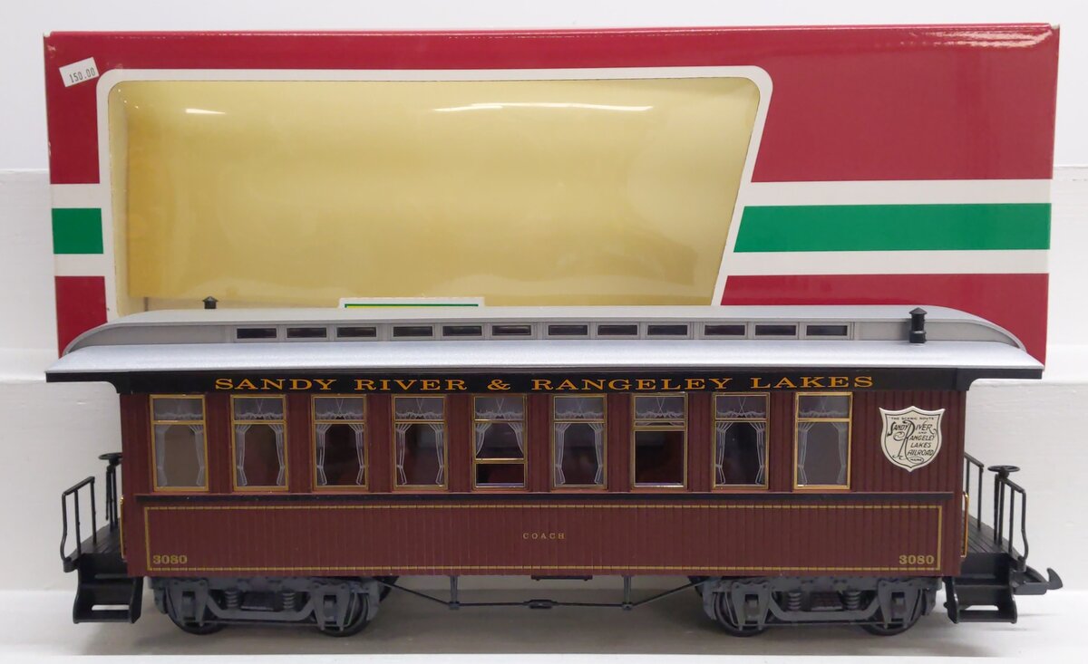 LGB 33800 G Scale Sandy River & Rangeley Lakes Coach Car #3080 EX/Box