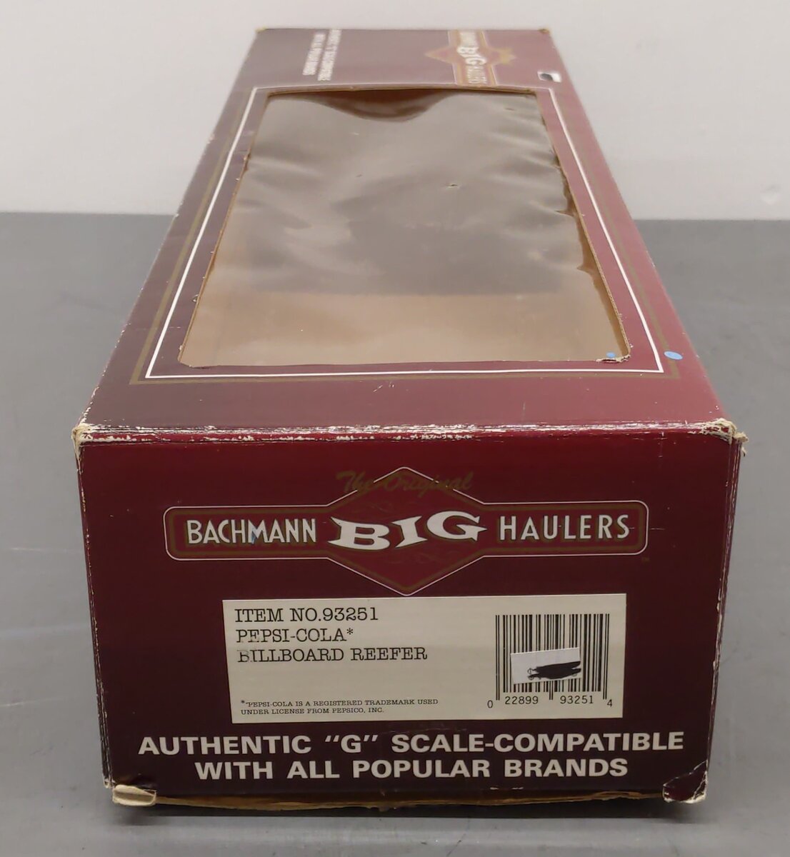 Bachmann 93251 G Scale Pepsi Cola Billboard Reefer Car #759 - Weathered/Box