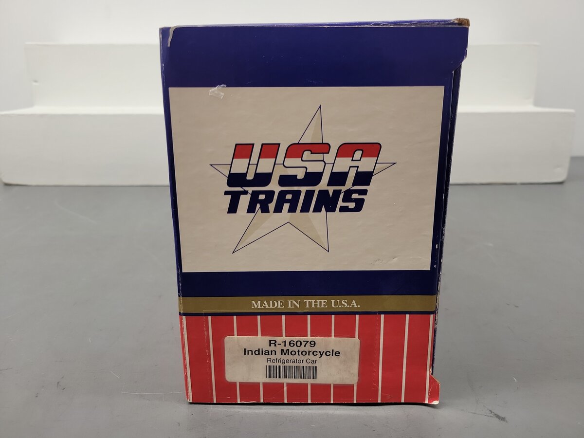 USA Trains R16079 G Indian Motorcycles Reefer Car #2202 EX/Box