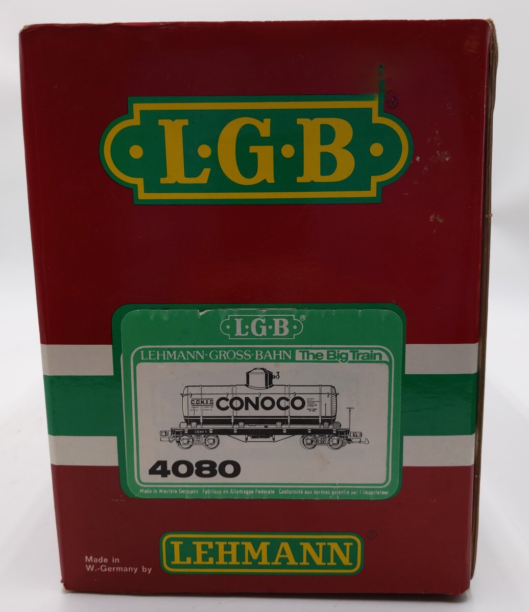 LGB 4080 G Scale Conoco Tank Car - Metal Wheels EX/Box