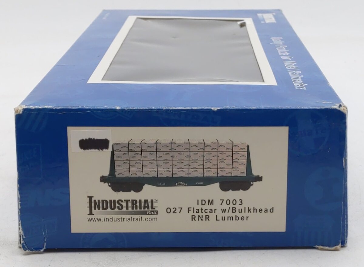 Industrial Rail 7003 O27 RNR Lumber Flatcar With Bulkheads #430825 EX/Box