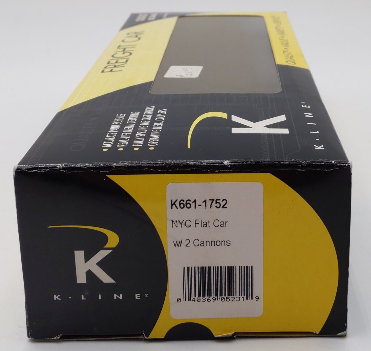 K-Line K661-1752 O Gauge NYC&HRR Flatcar w/Cannons LN/Box