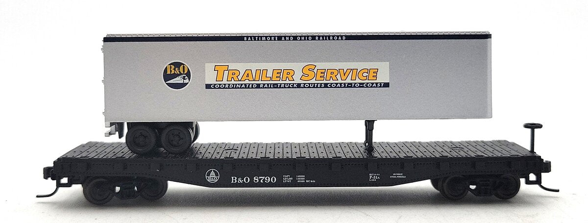 Atlas 37793 N Baltimore & Ohio Piggyback Flat w/ 40' Trailer #8790 LN/Box