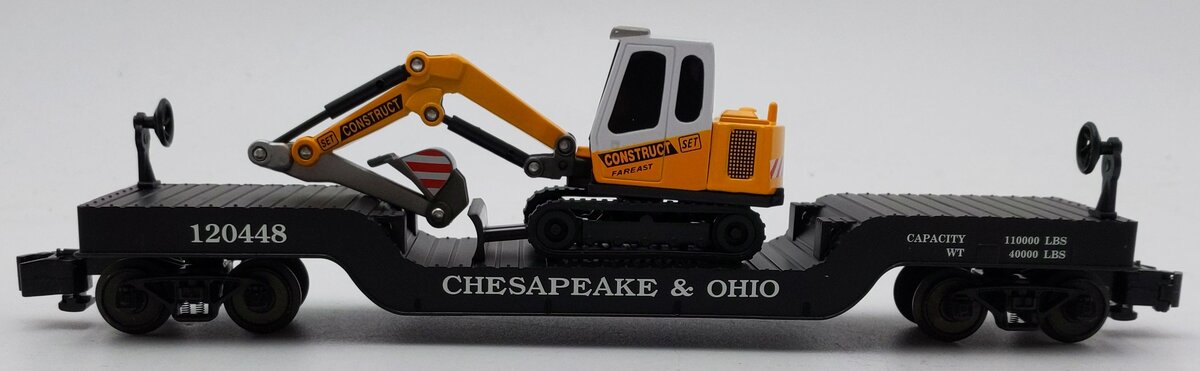 K-Line K511-022 S Gauge Chesapeake & Ohio Flat Car w/ Vehicle LN/Box