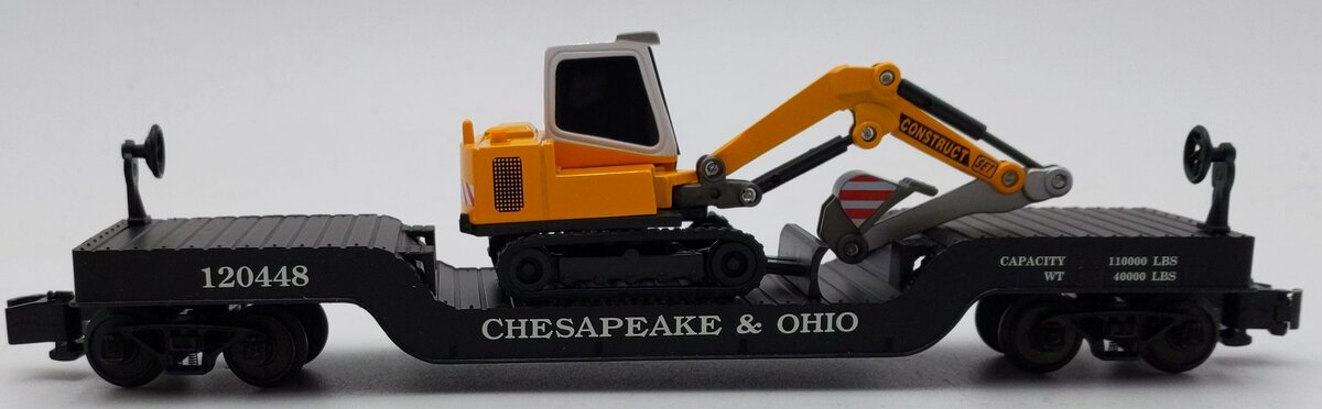 K-Line K511-022 S Gauge Chesapeake & Ohio Flat Car w/ Vehicle LN/Box