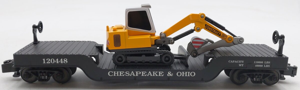 K-Line K511-022 S Gauge Chesapeake & Ohio Flat Car w/ Vehicle #120448 EX/Box
