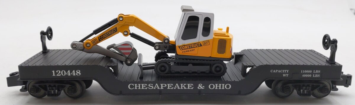 K-Line K511-022 S Gauge Chesapeake & Ohio Flat Car w/ Vehicle #120448 EX/Box
