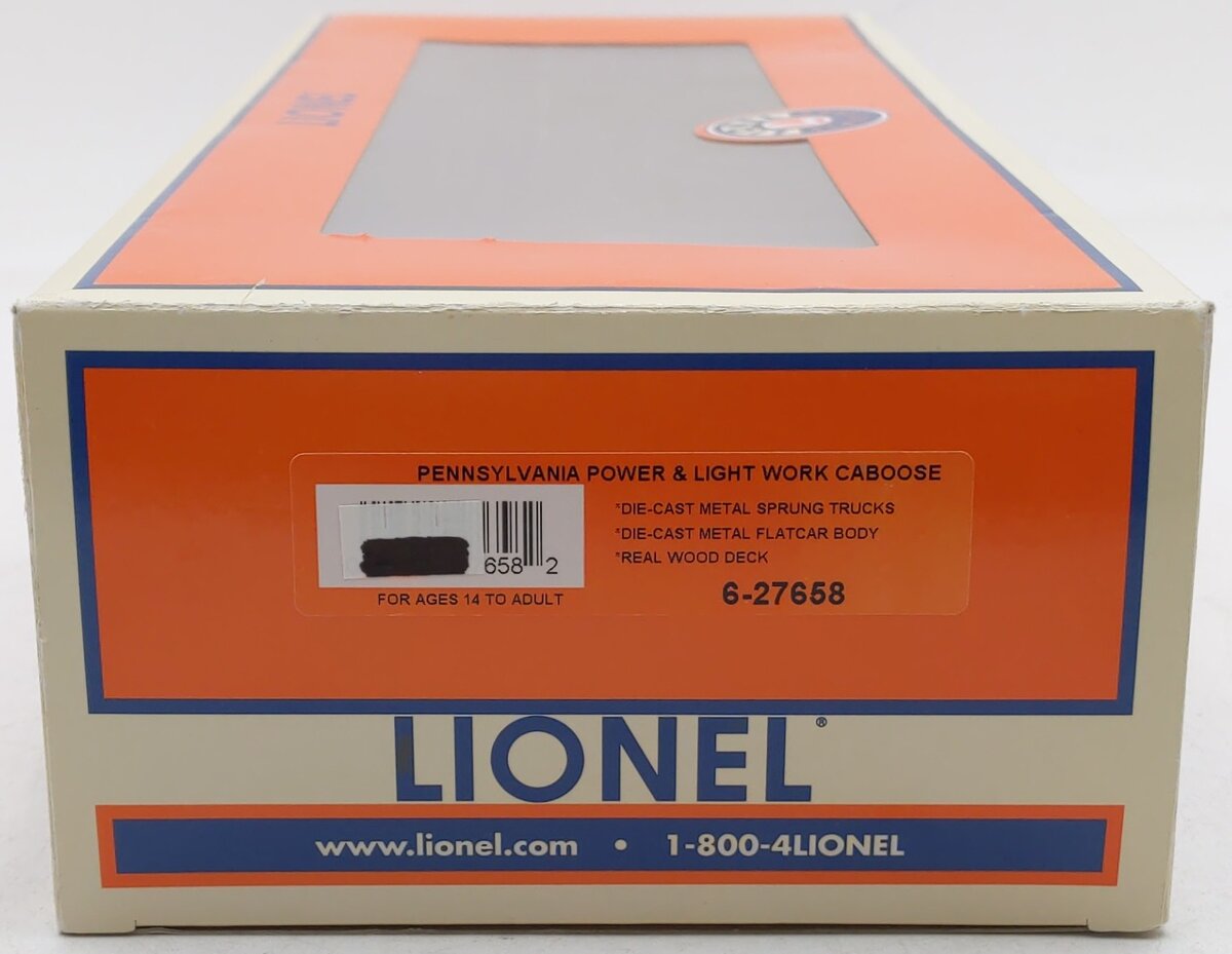 Lionel 6-27658 O Gauge Pennsylvania Power & Light Work Caboose LN/Box