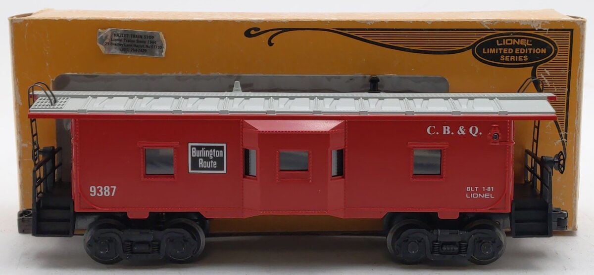 Lionel 6-9387 O Gauge Burlington Route Bay Window Caboose EX/Box