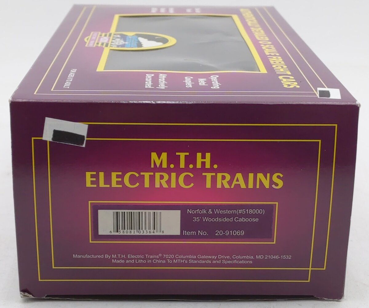 MTH 20-91069 O Gauge N&W Woodsided Caboose #518000 EX/Box