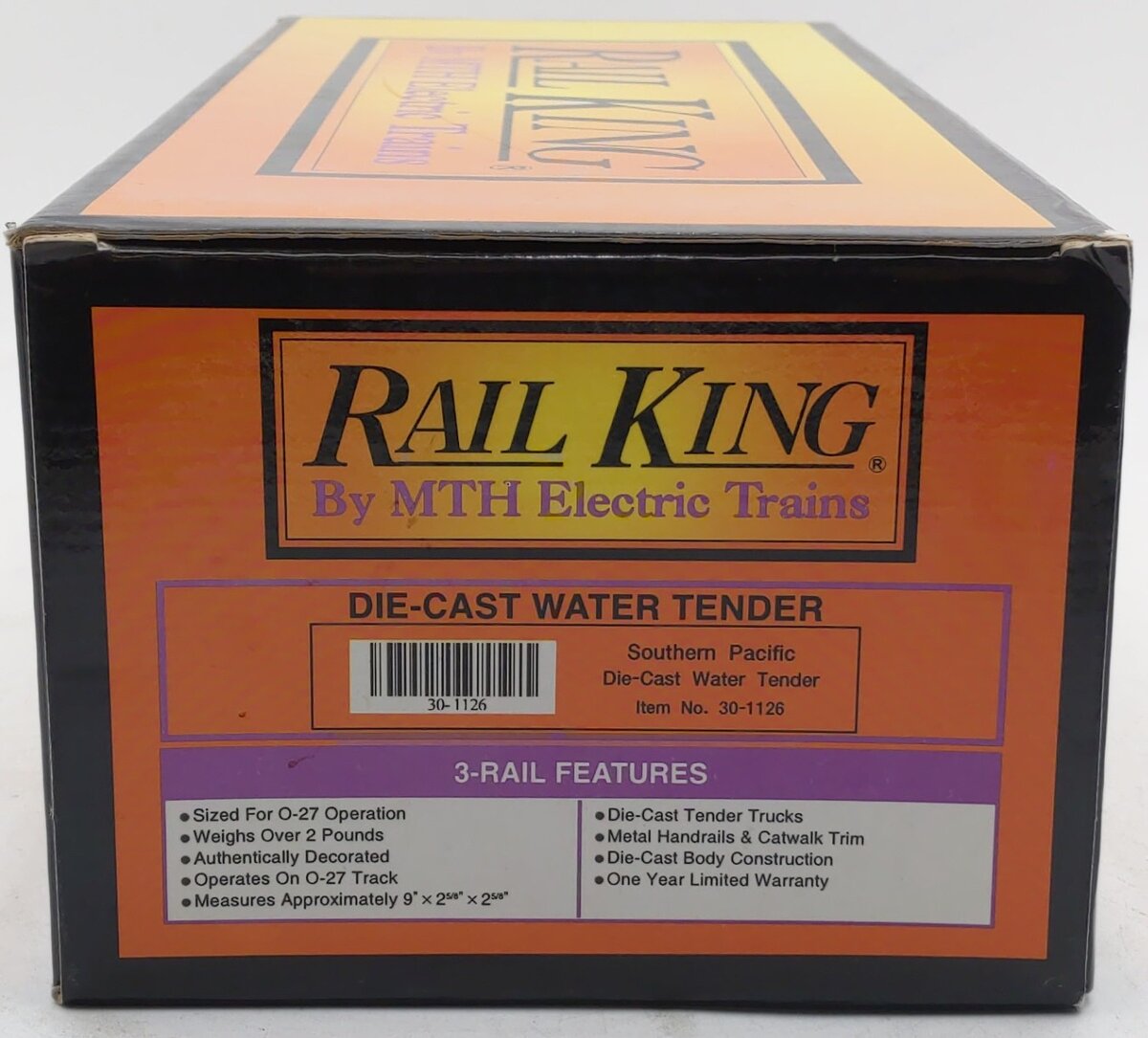 MTH 30-1126 O Gauge Southern Pacific Diecast Water Tender EX/Box