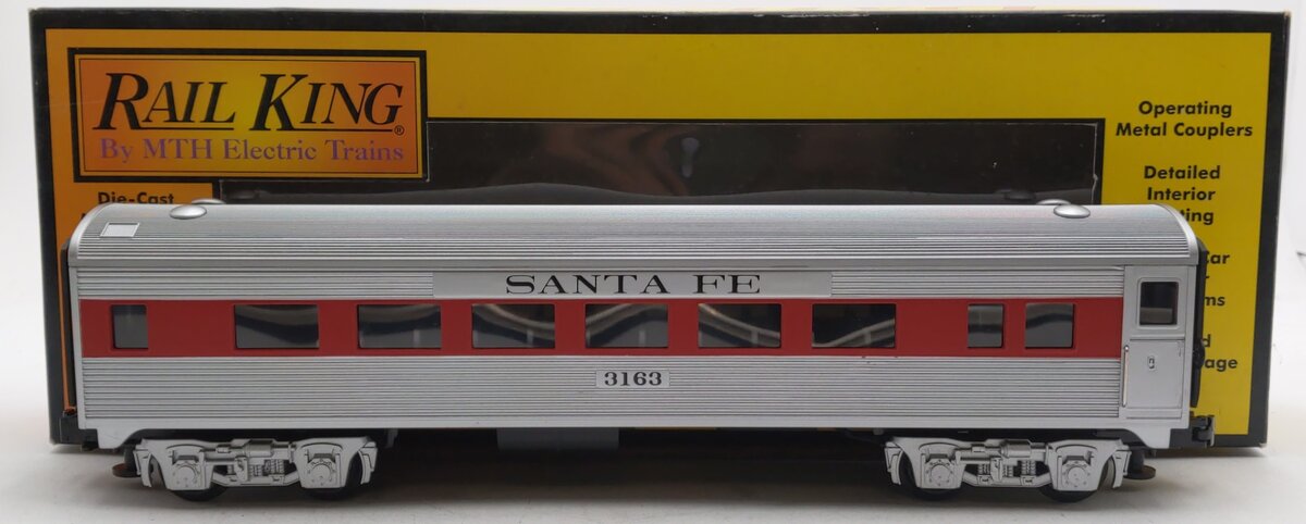 MTH 30-6011 O Gauge Santa Fe O-27 Streamlined Passenger Coach Car #3163 EX/Box