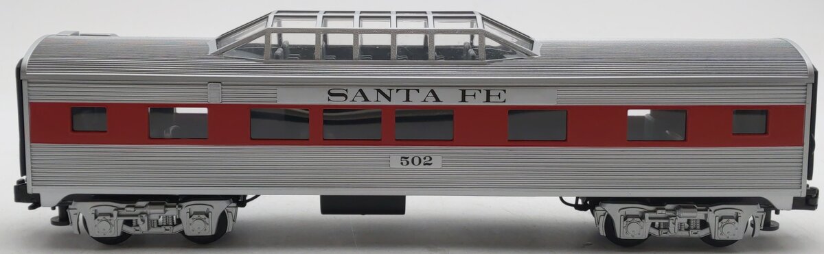 MTH 30-6012 O Gauge Santa Fe Streamlined Vista Dome Car #502 EX/Box