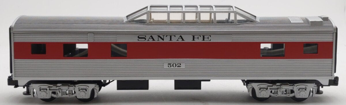 MTH 30-6012 O Gauge Santa Fe Streamlined Vista Dome Car #502 EX/Box