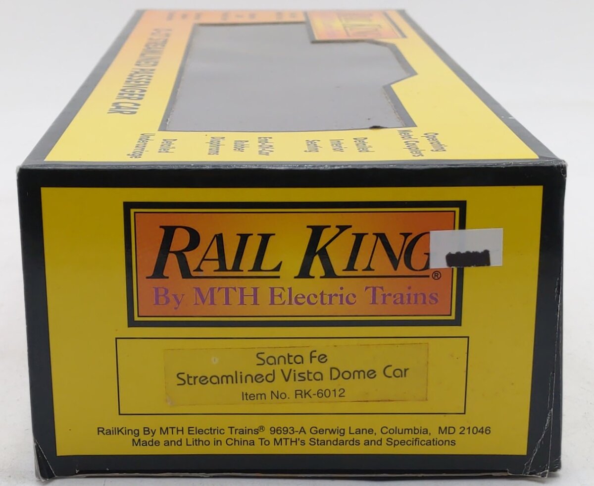 MTH 30-6012 O Gauge Santa Fe Streamlined Vista Dome Car #502 EX/Box