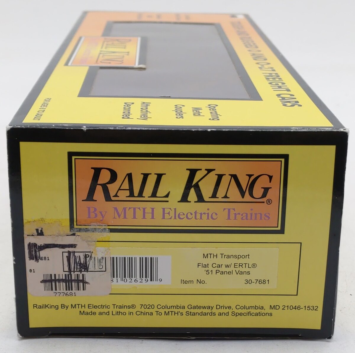MTH 30-7681 O Gauge MTH Transport Flatcar with Ertl '51 Panel Vans EX/Box