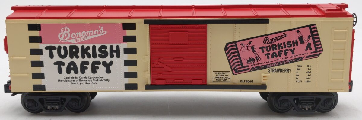MTH 30-74127 O Gauge Bonomo Taffy Strawberry Box Car LN/Box