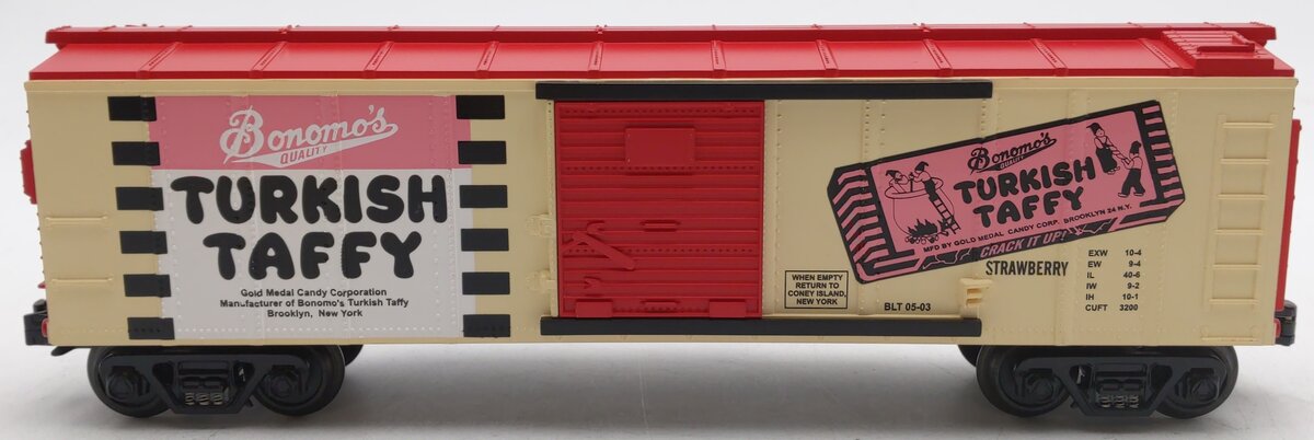 MTH 30-74127 O Gauge Bonomo Taffy Strawberry Box Car LN/Box