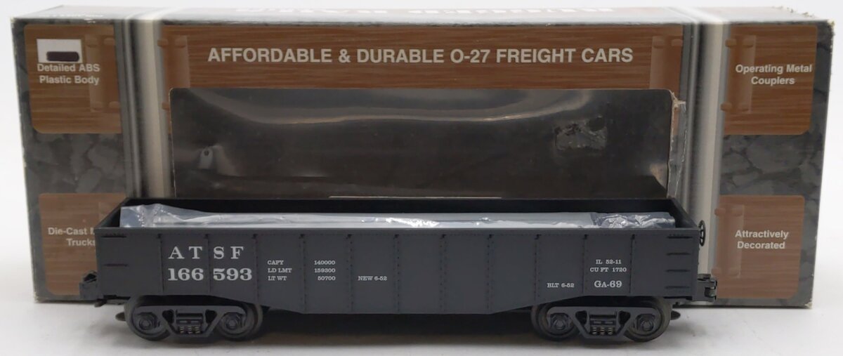 MTH 33-7201 O Gauge Santa Fe Gondola w/ I Beams Load #166593 EX/Box