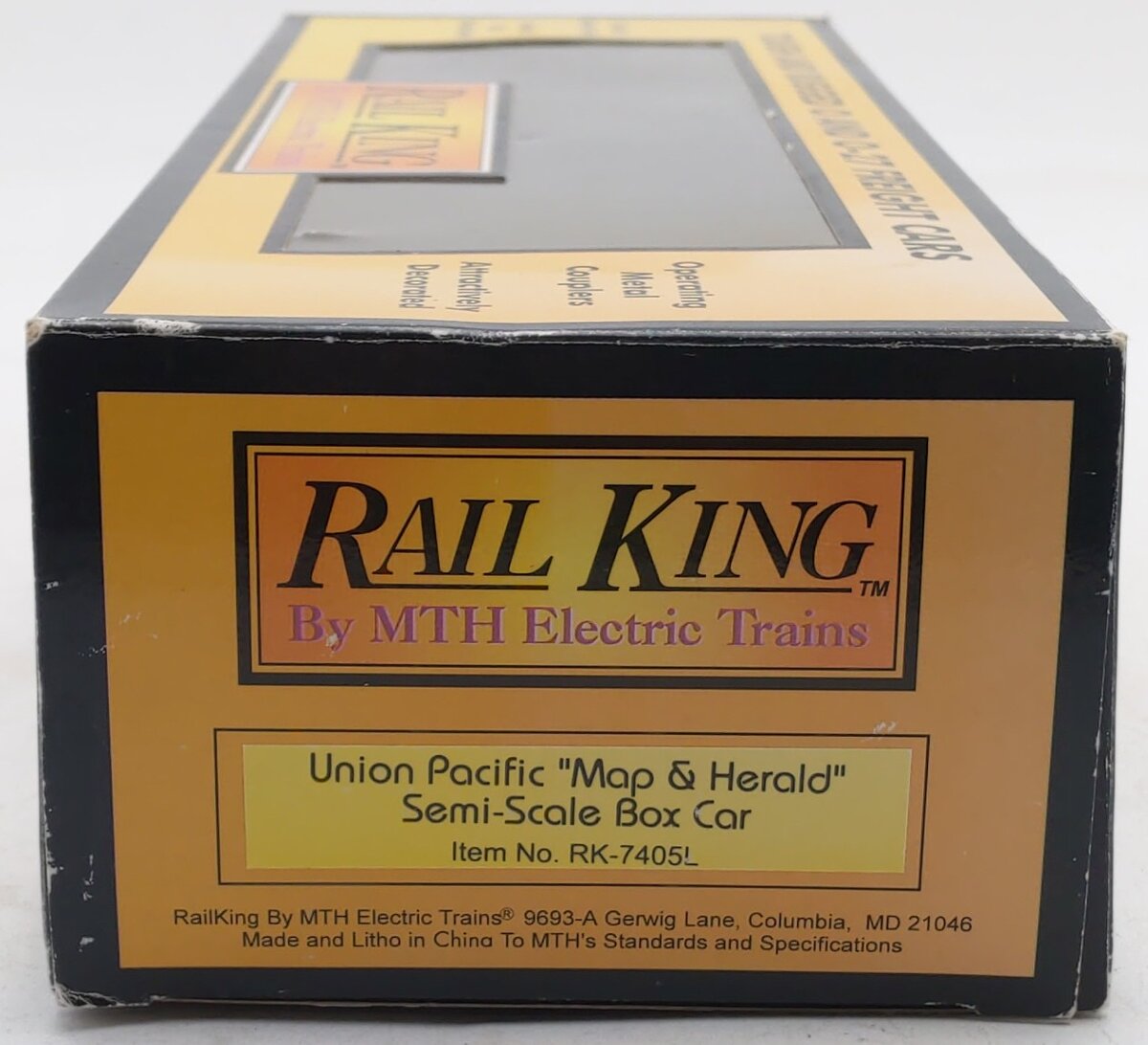 MTH 30-7405 O Gauge Union Pacific Semi-Scale Boxcar #168043 EX/Box