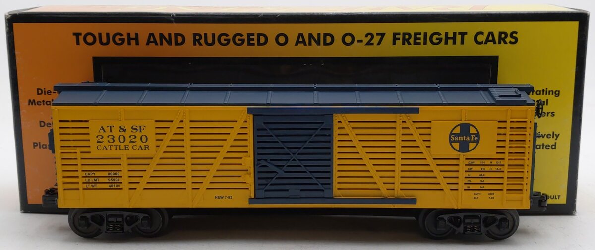 MTH 30-7174 O Gauge Santa Fe Stock Car #23020 LN/Box