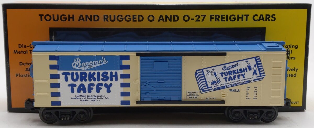 MTH 30-74096 O Gauge Bonomo's Taffy Vanilla Boxcar LN/Box