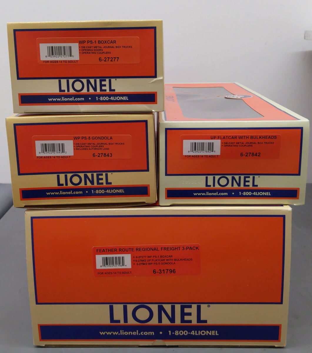 Lionel 6-31796 O Gauge Feather Route Regional Freight 3-Pack LN/Box