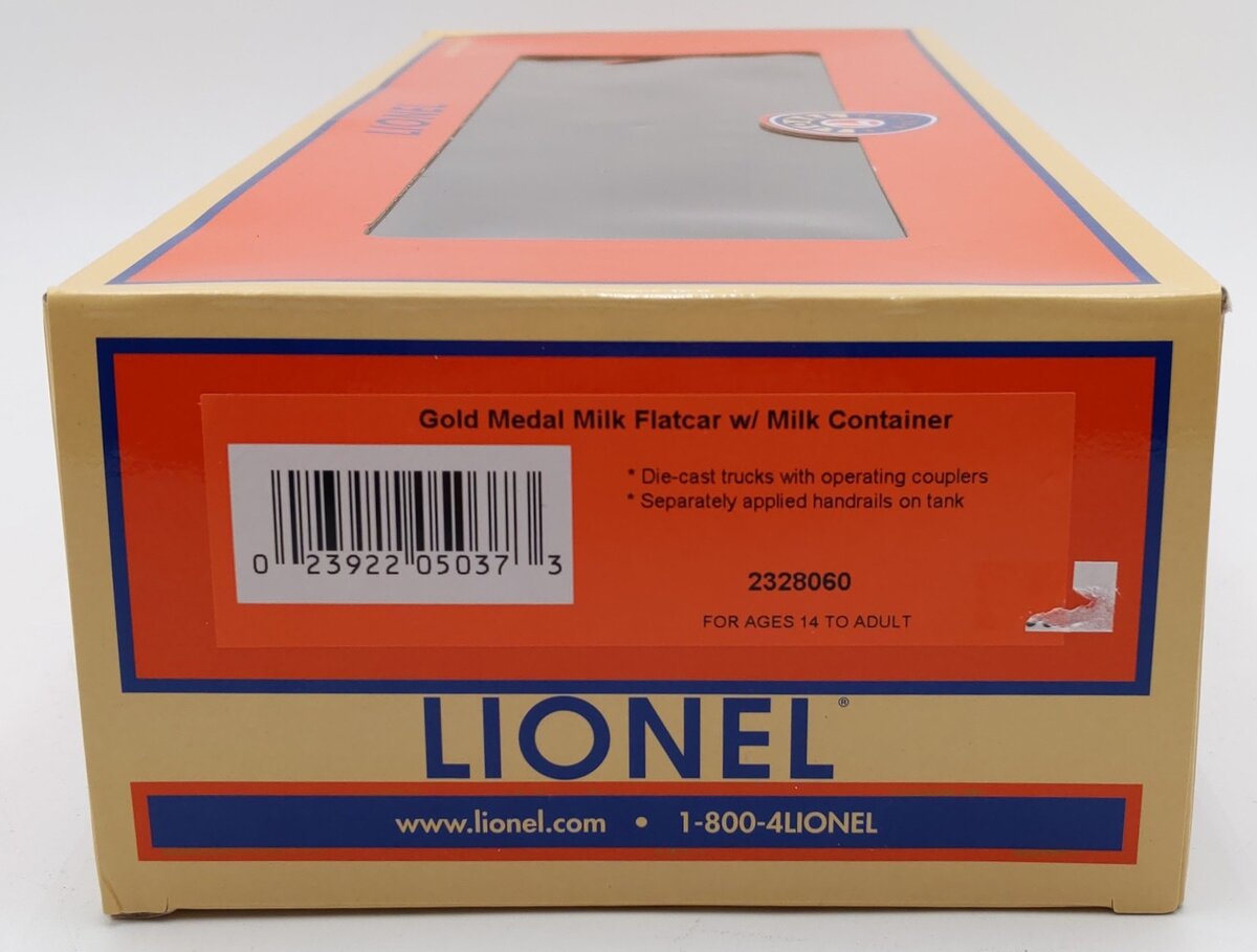 Lionel 2328060 O Gold Medal Milk Flatcar with Milk Container #28060 LN/Box