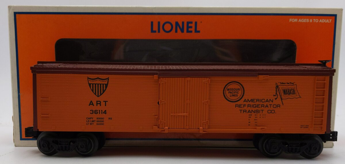 Lionel 6-36114 O A.R.T. Woodsided Reefer Car #36114 LN/Box