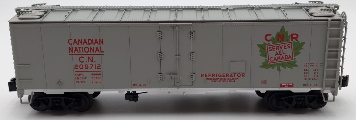 Lionel 6-17337 O Gauge Canadian National Steel Sided Refrigerator Car #209712 EX/Box