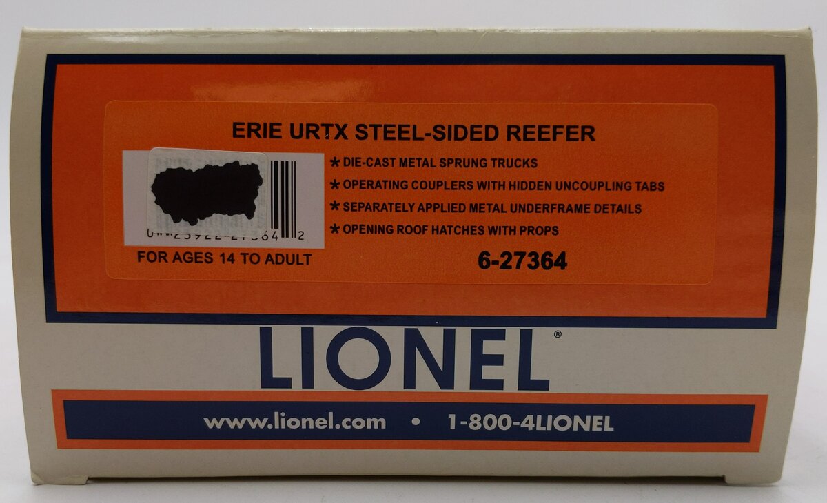 Lionel 6-27364 O Erie URTX Steel-Sided Reefer #37808 LN/Box