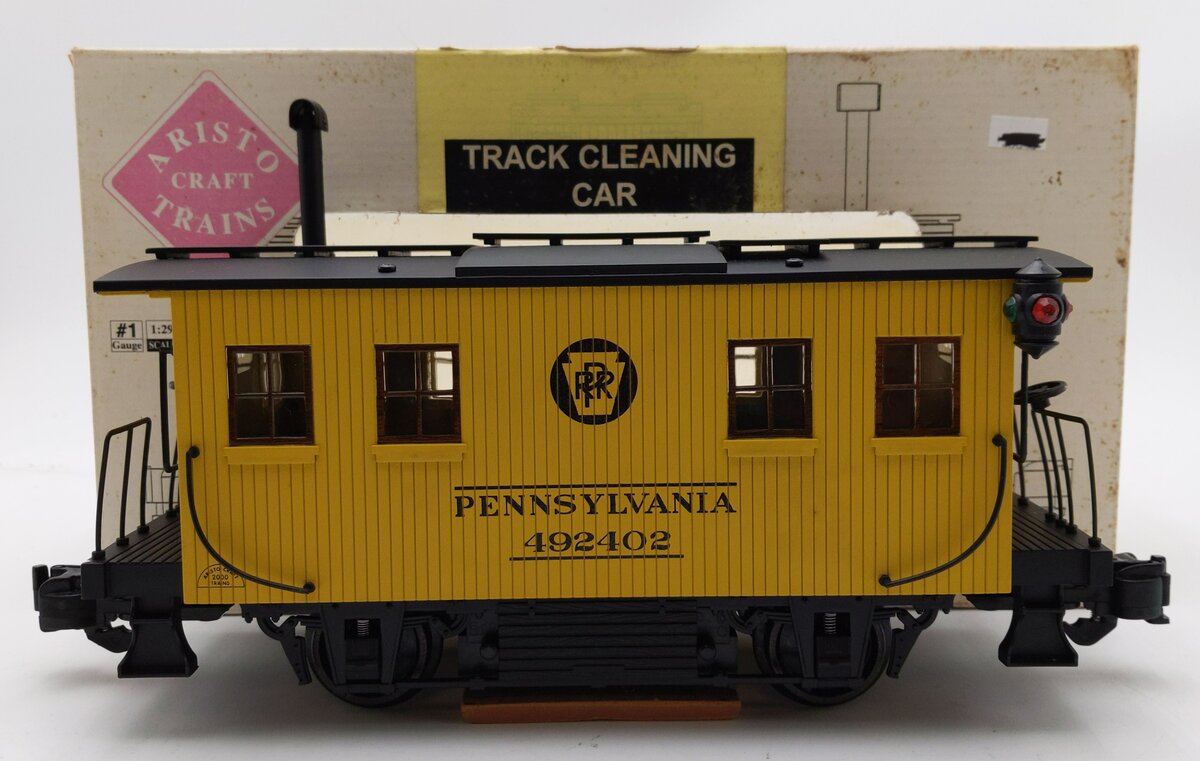 Aristo-Craft ART46951 G Scale Pennsylvania Track Cleaning Caboose #492402 EX/Box