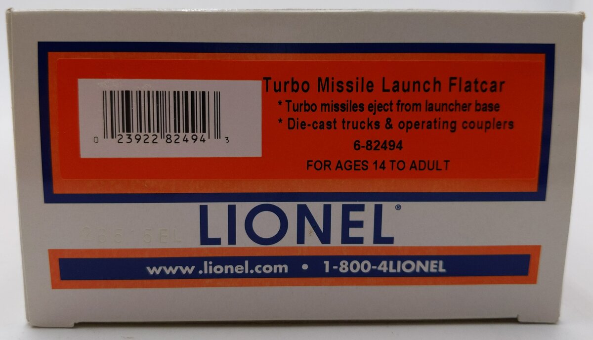Lionel 6-82494 O Gauge Turbo Missile Launch Flatcar #82494 LN/Box