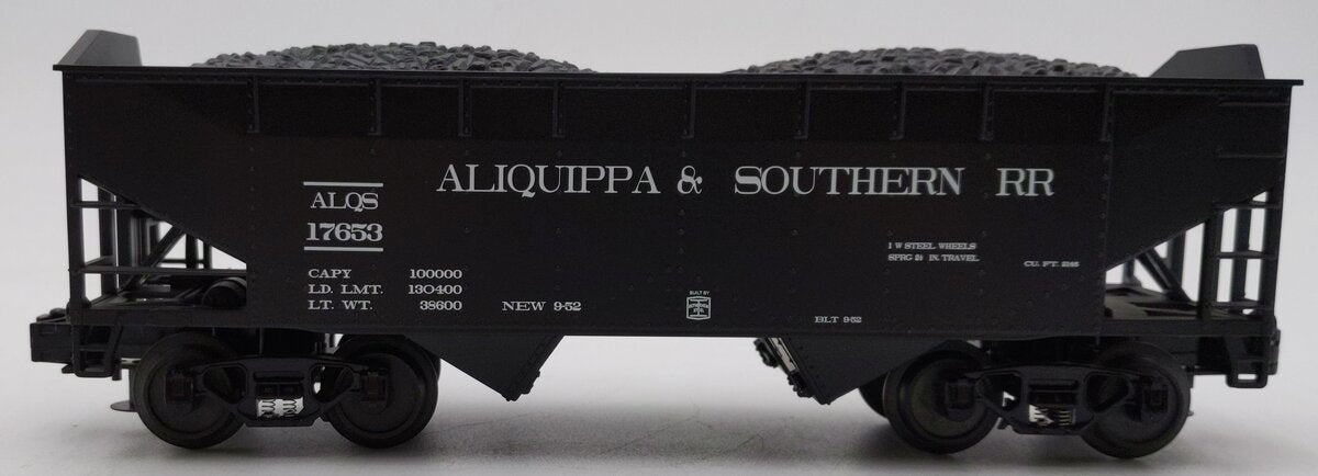 MTH 20-97525 O Aliquippa & Southern 2-Bay Offset Hopper w/ Coal Load #17653 LN/Box