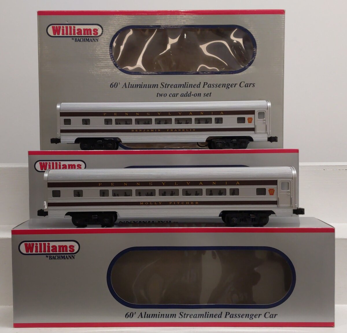 Williams 43049 O Gauge Pennsylvania 60 Ft. Streamline Passenger Car 2-Pack LN/Box
