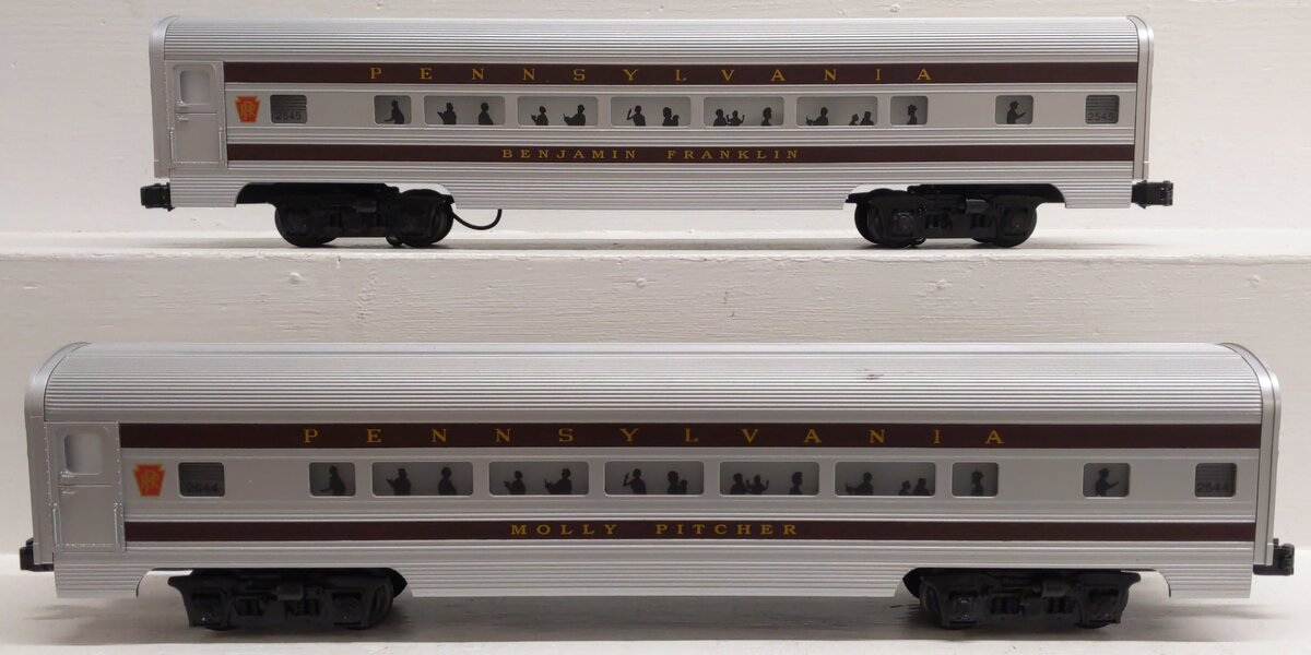 Williams 43049 O Gauge Pennsylvania 60 Ft. Streamline Passenger Car 2-Pack LN/Box