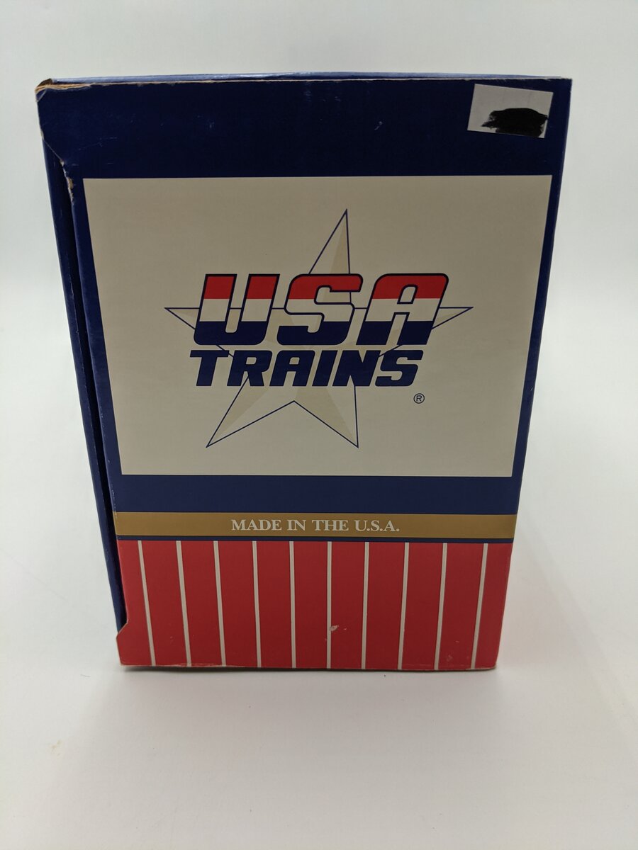 USA Trains R19043B G Burlington Simulated Steel Box Car (Black/Silver) #30707 EX/Box