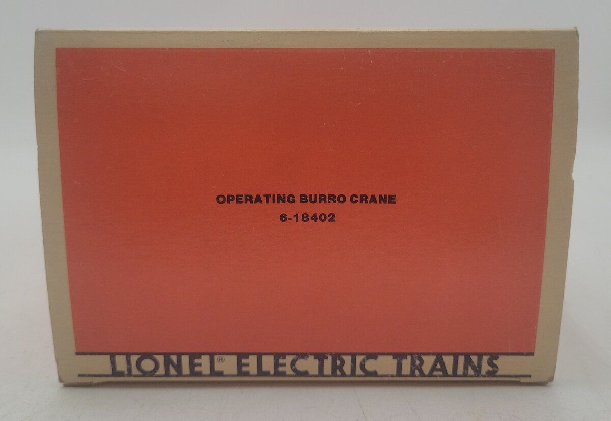 Lionel 6-18402 O Gauge Lionel Lines Operating Burro Crane #18402 EX/Box
