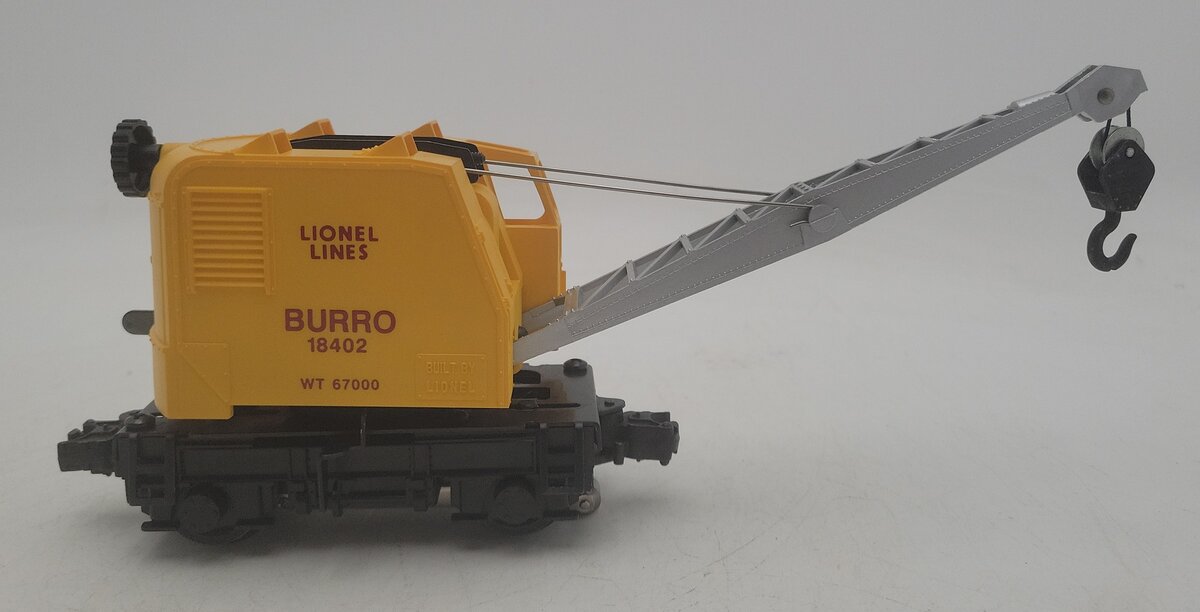 Lionel 6-18402 O Gauge Lionel Lines Operating Burro Crane #18402 EX/Box
