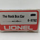 Lionel 6-9782 O Gauge The Rock Boxcar VG/Box