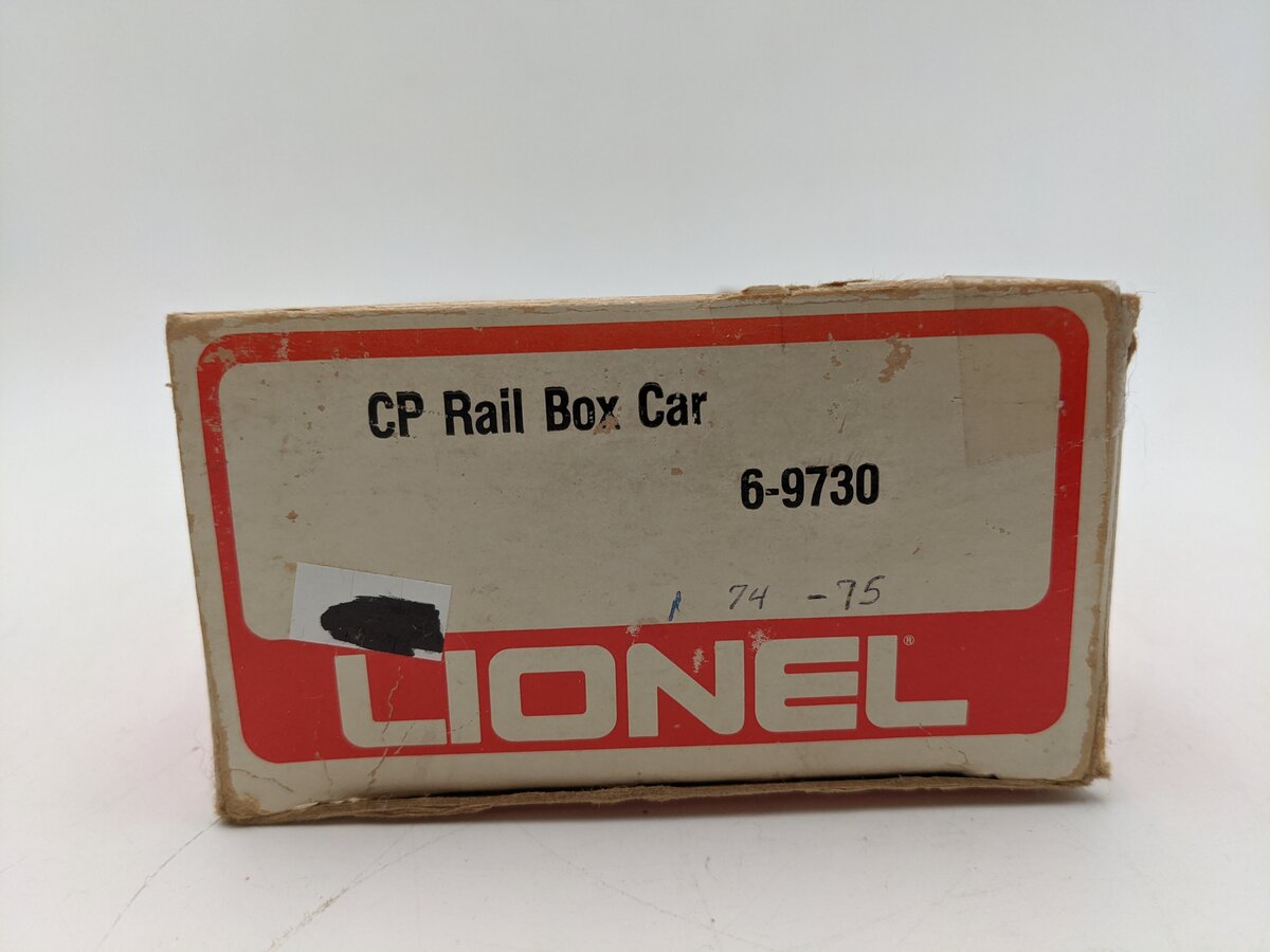 Lionel 6-9730 O Gauge CP Rail Boxcar - White Letter Version EX/Box