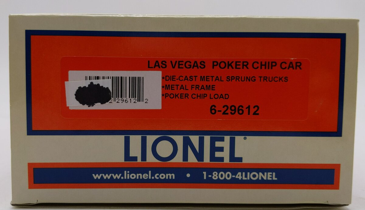 Lionel 6-29612 O Gauge Las Vegas Poker Chip Car LN/Box