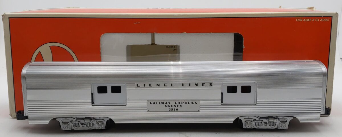 Lionel 6-19160 O Gauge Lionel Lines 2530 REA Aluminum Baggage Car EX/Box